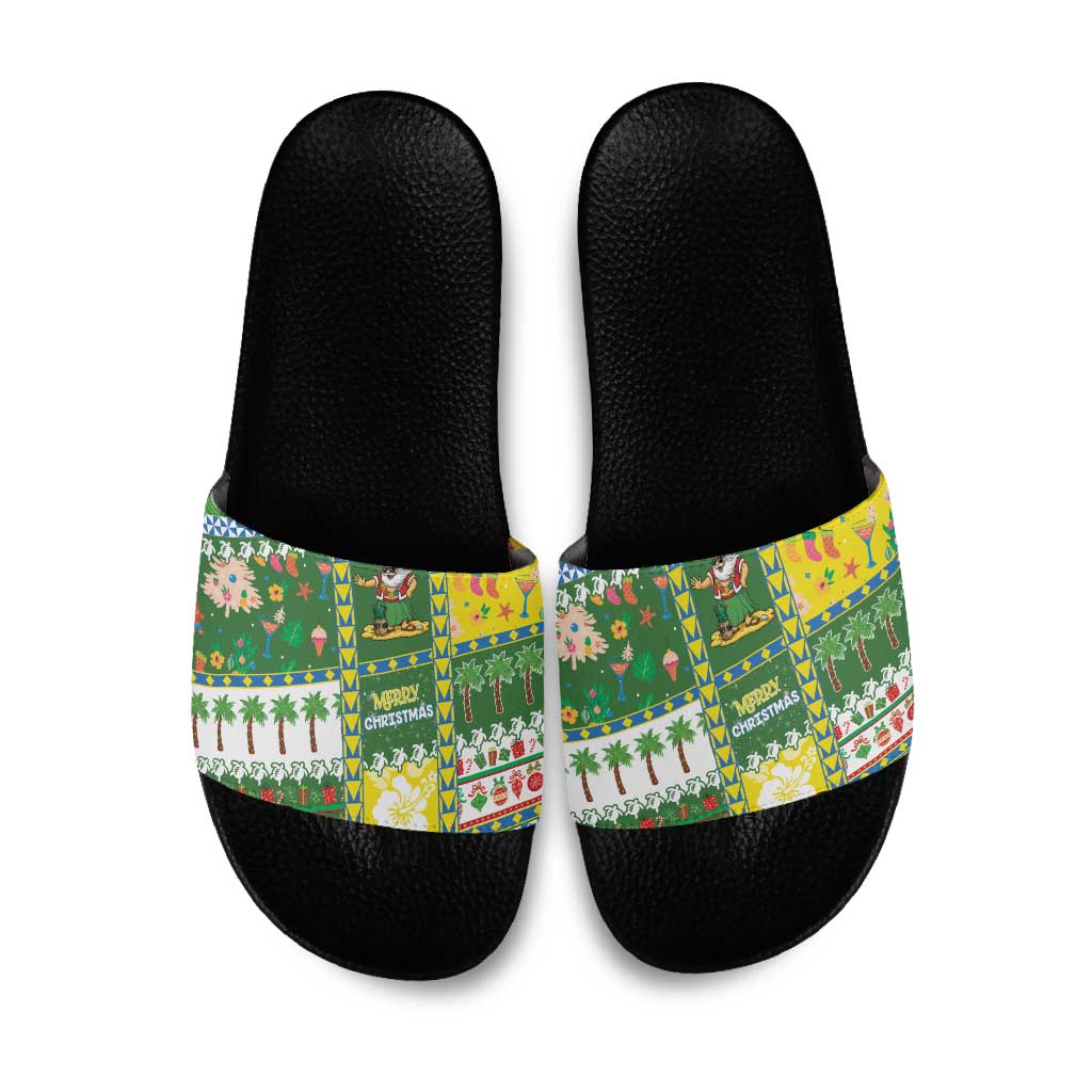 Pitcairn Islands Christmas Slide Sandals Festive Beach Vibes LT05 Colorful - Polynesian Pride