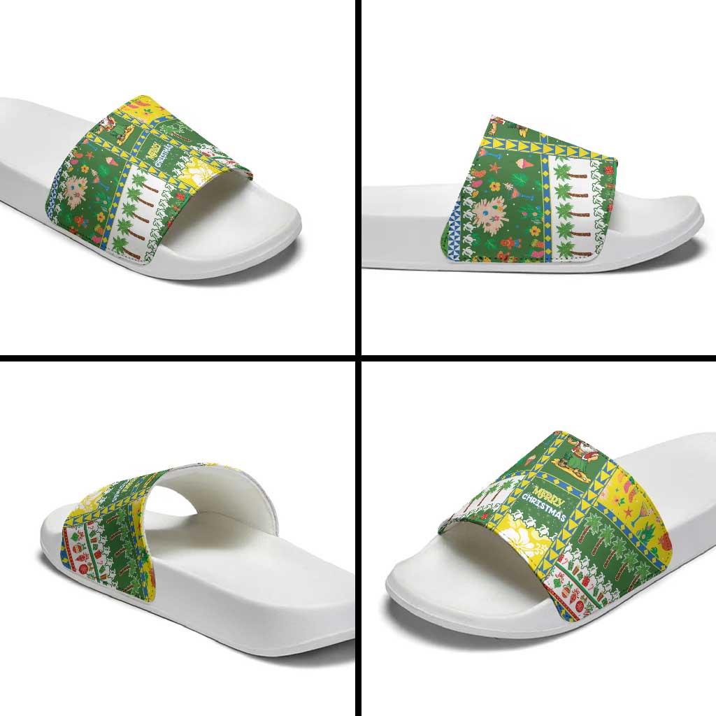 Pitcairn Islands Christmas Slide Sandals Festive Beach Vibes LT05 - Polynesian Pride