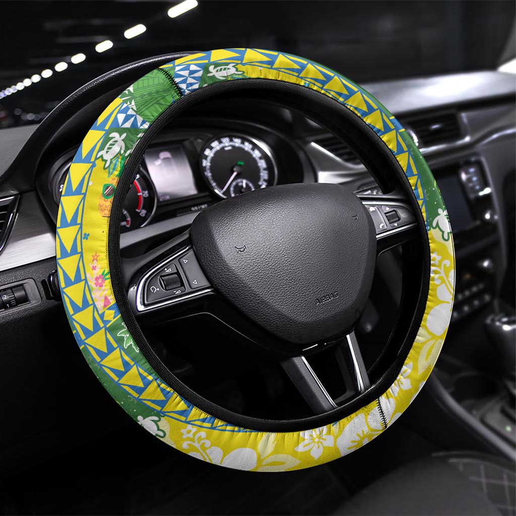 Pitcairn Islands Christmas Steering Wheel Cover Festive Beach Vibes LT05 Universal Fit Colorful - Polynesian Pride