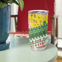Pitcairn Islands Christmas Tumbler Cup Festive Beach Vibes LT05 - Polynesian Pride