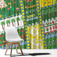 Pitcairn Islands Christmas Window Curtain Festive Beach Vibes LT05 - Polynesian Pride