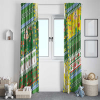Pitcairn Islands Christmas Window Curtain Festive Beach Vibes LT05 - Polynesian Pride