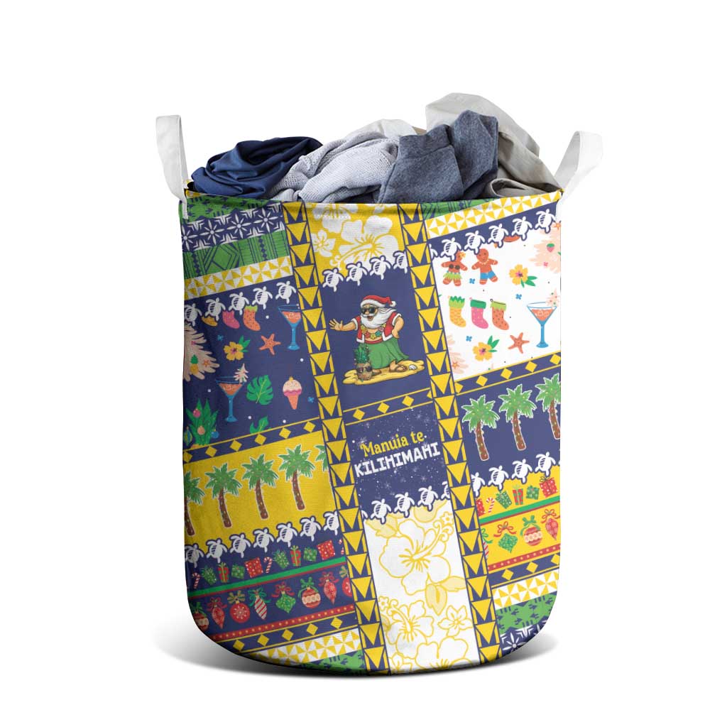 Tokelau Christmas Laundry Basket Festive Beach Vibes LT05 - Polynesian Pride