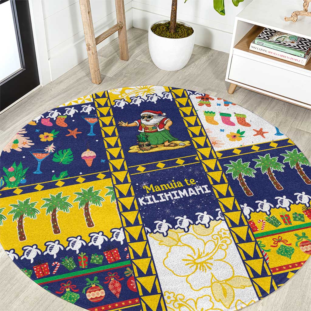 Tokelau Christmas Round Carpet Festive Beach Vibes LT05 Colorful - Polynesian Pride