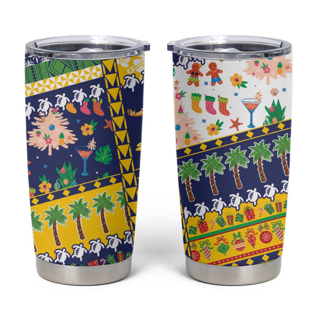 Tokelau Christmas Tumbler Cup Festive Beach Vibes LT05 Colorful - Polynesian Pride
