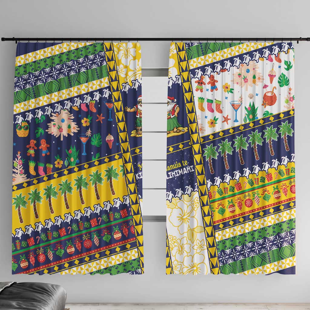 Tokelau Christmas Window Curtain Festive Beach Vibes LT05 With Hooks Colorful - Polynesian Pride