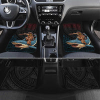 Hawaii Ikaika Car Mats Hawaiian Mythic Koa Tribal Warrior LT05 Set 4pcs Black - Polynesian Pride