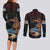 Hawaii Ikaika Couples Matching Long Sleeve Bodycon Dress and Long Sleeve Button Shirt Hawaiian Mythic Koa Tribal Warrior