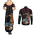 Hawaii Ikaika Couples Matching Summer Maxi Dress and Long Sleeve Button Shirt Hawaiian Mythic Koa Tribal Warrior