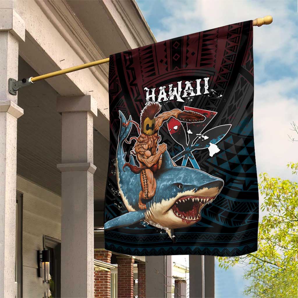 Hawaii Ikaika Garden Flag Hawaiian Mythic Koa Tribal Warrior LT05 House Flag Black - Polynesian Pride