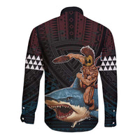 Hawaii Ikaika Long Sleeve Button Shirt Hawaiian Mythic Koa Tribal Warrior LT05 - Polynesian Pride