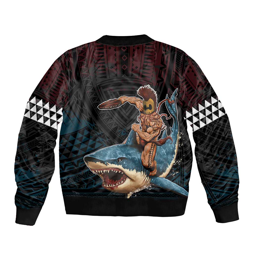 Hawaii Ikaika Sleeve Zip Bomber Jacket Hawaiian Mythic Koa Tribal Warrior LT05 - Polynesian Pride