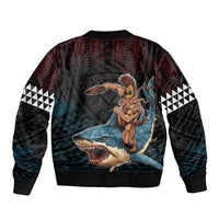 Hawaii Ikaika Sleeve Zip Bomber Jacket Hawaiian Mythic Koa Tribal Warrior LT05 - Polynesian Pride