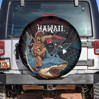Hawaii Ikaika Spare Tire Cover Hawaiian Mythic Koa Tribal Warrior LT05 Black - Polynesian Pride