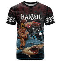Hawaii Ikaika T Shirt Hawaiian Mythic Koa Tribal Warrior LT05 Black - Polynesian Pride