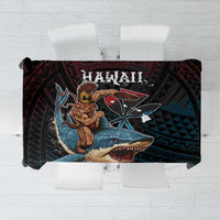 Hawaii Ikaika Tablecloth Hawaiian Mythic Koa Tribal Warrior LT05 Black - Polynesian Pride