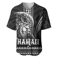Hawaiian Ikaika Warrior Baseball Jersey Tribal Pattern LT05 Black - Polynesian Pride