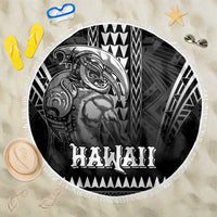 Hawaiian Ikaika Warrior Beach Blanket Tribal Pattern LT05 One Size 150cm Black - Polynesian Pride
