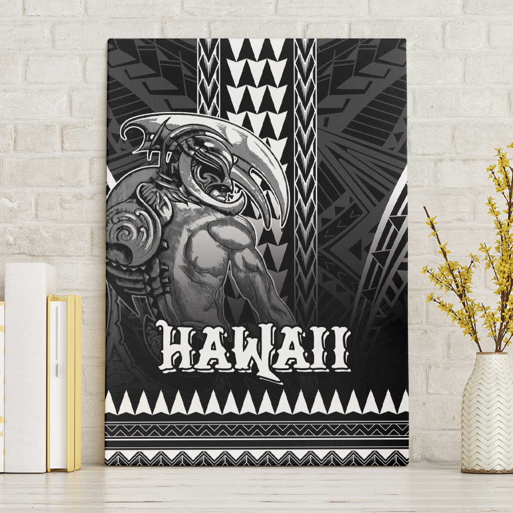 Hawaiian Ikaika Warrior Canvas Wall Art Tribal Pattern