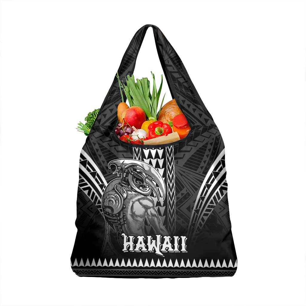 Hawaiian Ikaika Warrior Grocery Bag Tribal Pattern LT05 1-pack One Size Black - Polynesian Pride