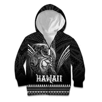 Hawaiian Ikaika Warrior Kid Hoodie Tribal Pattern LT05 Zip Hoodie Black - Polynesian Pride