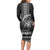 Hawaiian Ikaika Warrior Long Sleeve Bodycon Dress Tribal Pattern