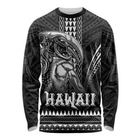 Hawaiian Ikaika Warrior Long Sleeve Shirt Tribal Pattern LT05 Unisex Black - Polynesian Pride