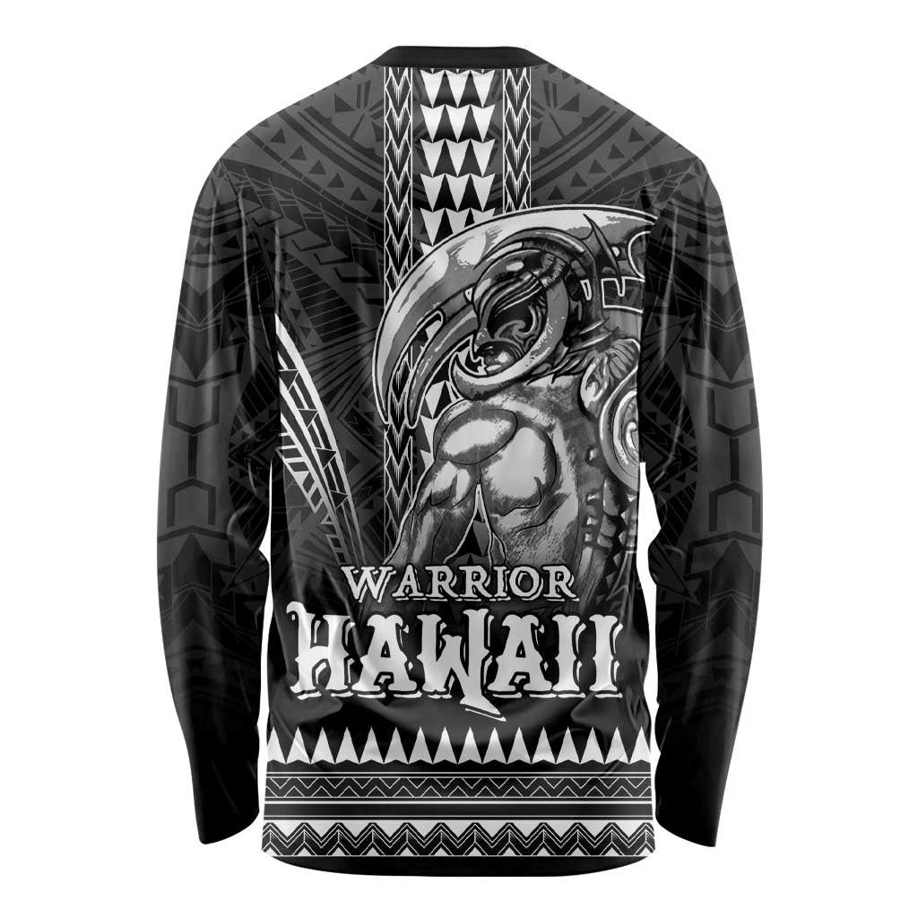 Hawaiian Ikaika Warrior Long Sleeve Shirt Tribal Pattern LT05 - Polynesian Pride