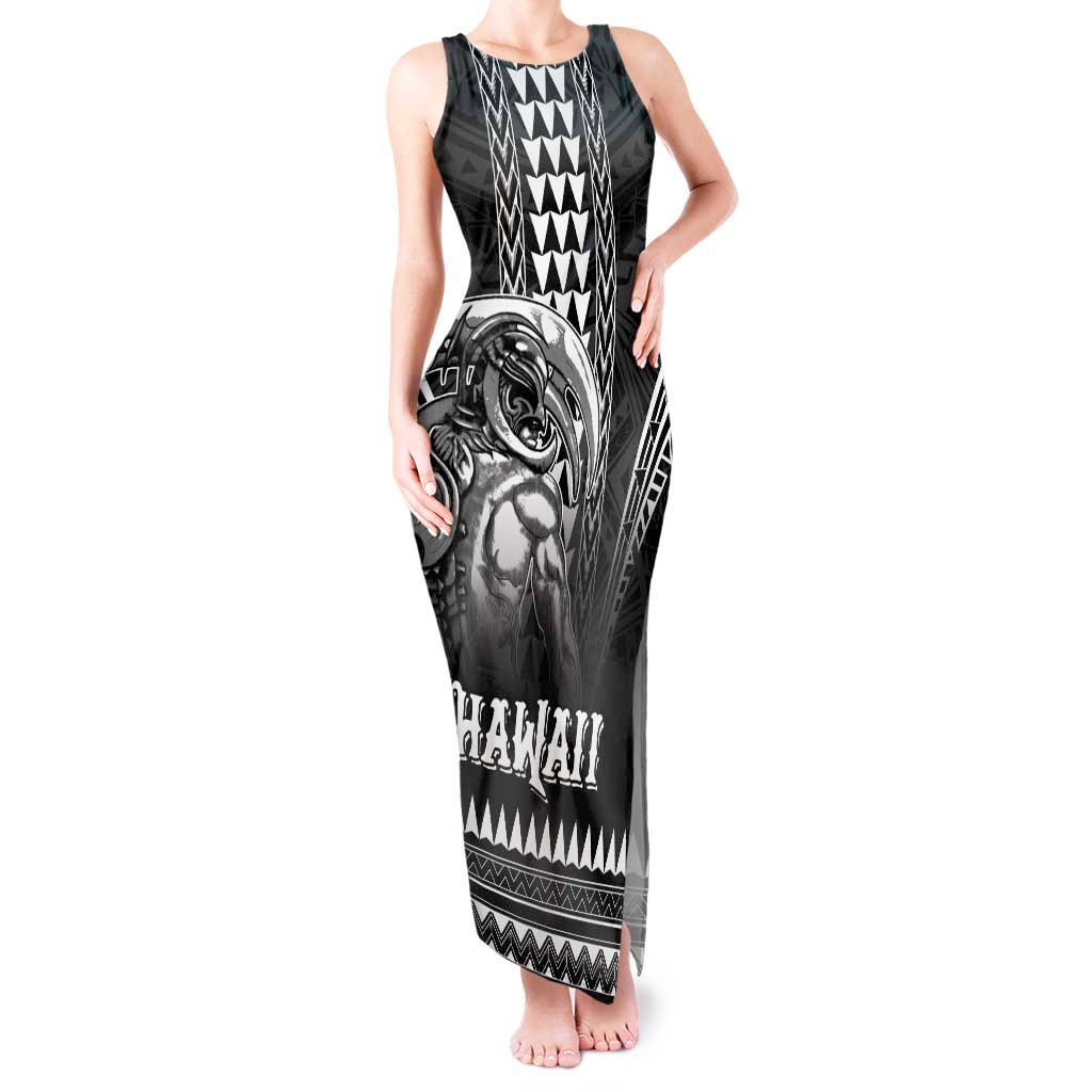 Hawaiian Ikaika Warrior Tank Maxi Dress Tribal Pattern LT05 Women Black - Polynesian Pride