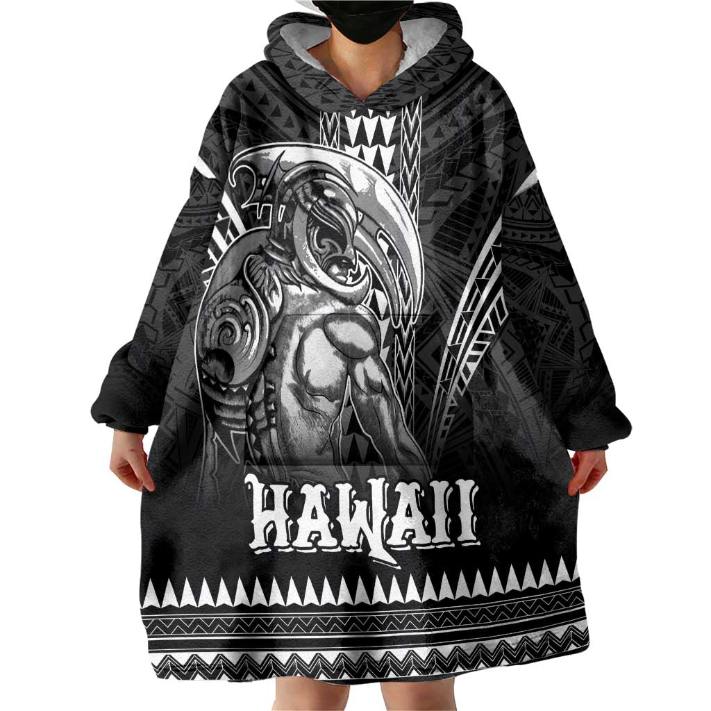 Hawaiian Ikaika Warrior Wearable Blanket Hoodie Tribal Pattern LT05 - Polynesian Pride