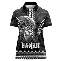 Hawaiian Ikaika Warrior Women Polo Shirt Tribal Pattern LT05 Female Black - Polynesian Pride