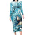 Hawaii Namaka Goddess Of The Sea Family Matching Long Sleeve Bodycon Dress and Hawaiian Shirt Polynesian Style LT05 Mom's Dress Turquoise - Polynesian Pride