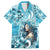 Hawaii Namaka Goddess Of The Sea Family Matching Off Shoulder Long Sleeve Dress and Hawaiian Shirt Polynesian Style LT05 Dad's Shirt - Short Sleeve Turquoise - Polynesian Pride