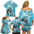 Hawaii Namaka Goddess Of The Sea Family Matching Off Shoulder Short Dress and Hawaiian Shirt Polynesian Style LT05 - Polynesian Pride