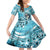 Hawaii Namaka Goddess Of The Sea Family Matching Summer Maxi Dress and Hawaiian Shirt Polynesian Style LT05 Daughter's Dress Turquoise - Polynesian Pride