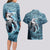 Hawaiian Shark God Kamohoalii Couples Matching Long Sleeve Bodycon Dress and Hawaiian Shirt Polynesian Style LT05 - Polynesian Pride