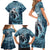 Hawaiian Shark God Kamohoalii Family Matching Short Sleeve Bodycon Dress and Hawaiian Shirt Polynesian Style LT05 - Polynesian Pride