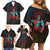 Hawaiian Demigod Maui Family Matching Off Shoulder Short Dress and Hawaiian Shirt Polynesian Mythology LT05 - Polynesian Pride