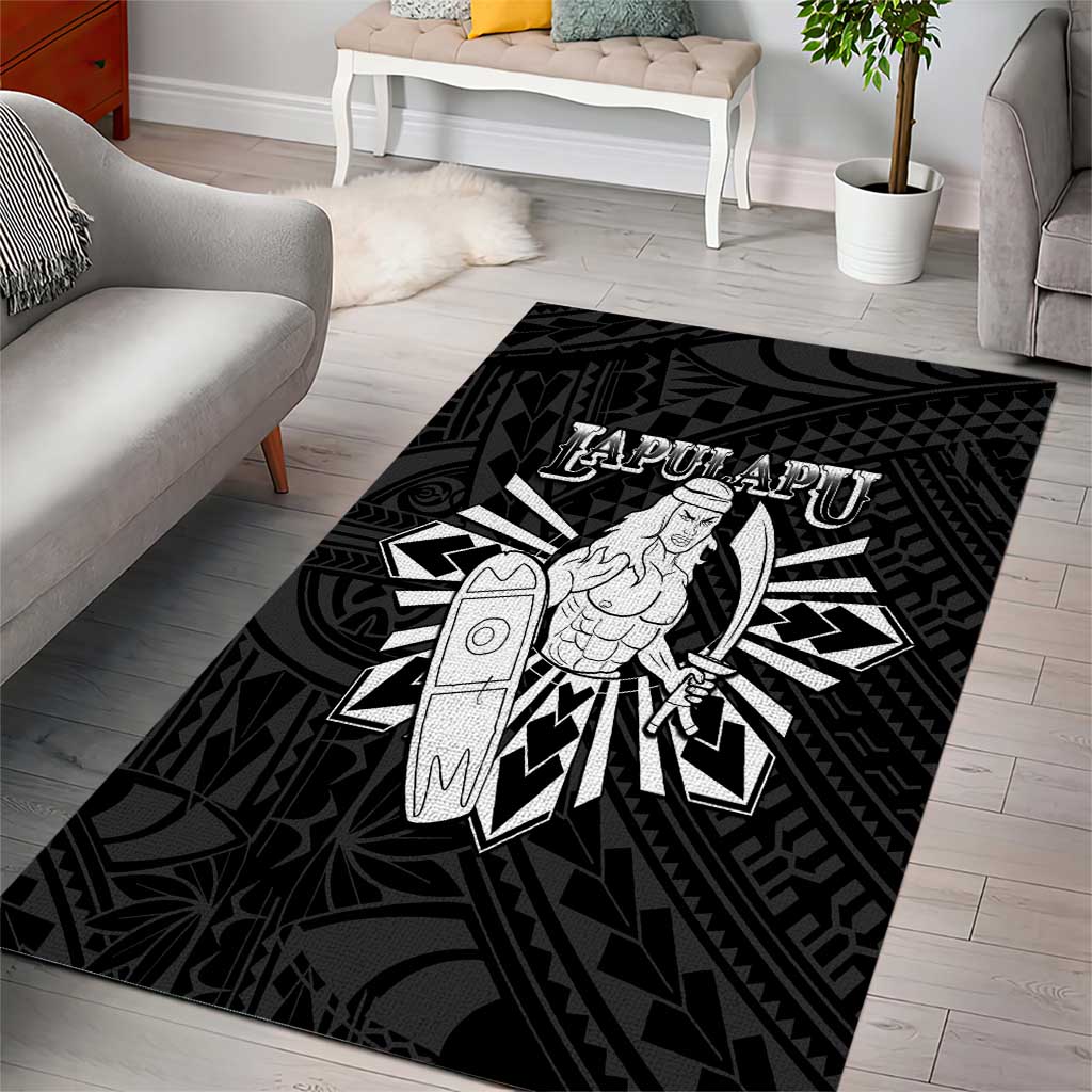 Philippines Tribal Area Rug King Lapu Lapu Black Version LT05 - Polynesian Pride