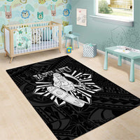 Philippines Tribal Area Rug King Lapu Lapu Black Version LT05 - Polynesian Pride