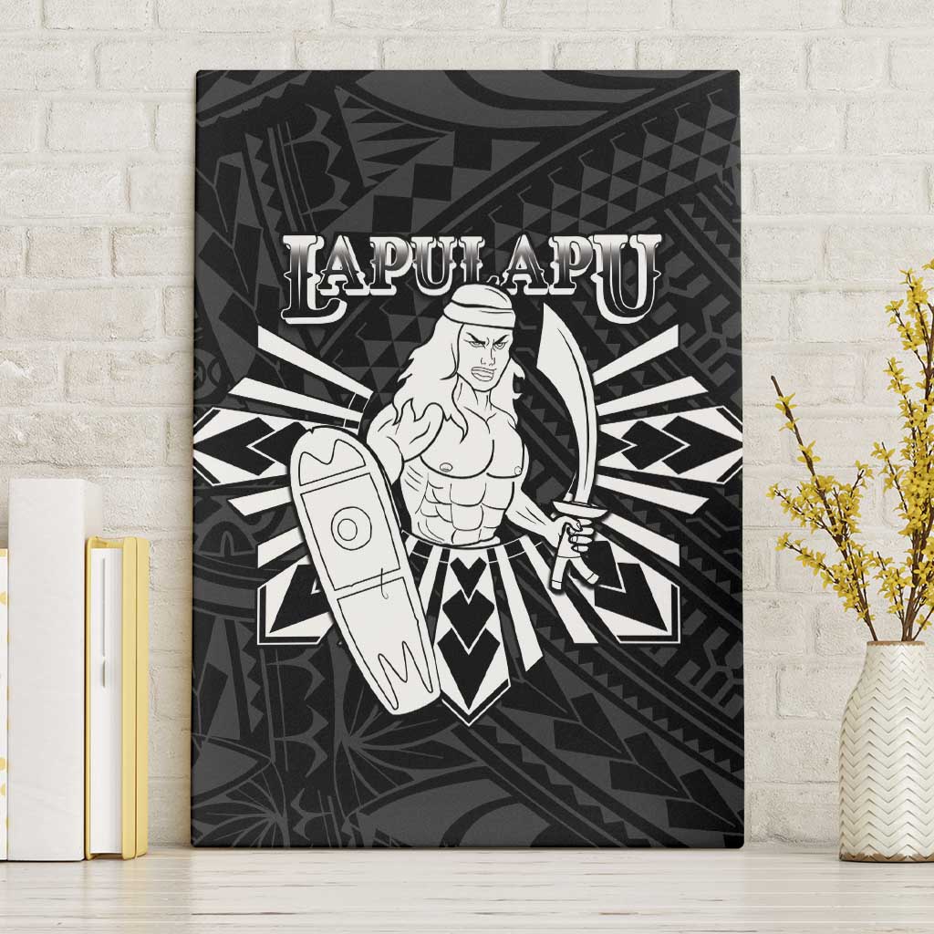 Philippines Tribal Canvas Wall Art King Lapu Lapu Black Version LT05 Without Frame Black - Polynesian Pride