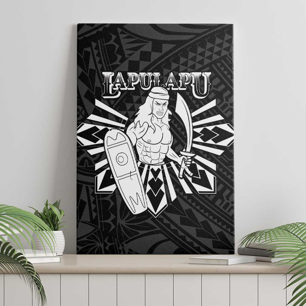 Philippines Tribal Canvas Wall Art King Lapu Lapu Black Version LT05 - Polynesian Pride