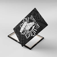 Philippines Tribal Canvas Wall Art King Lapu Lapu Black Version LT05 With Frame Black - Polynesian Pride