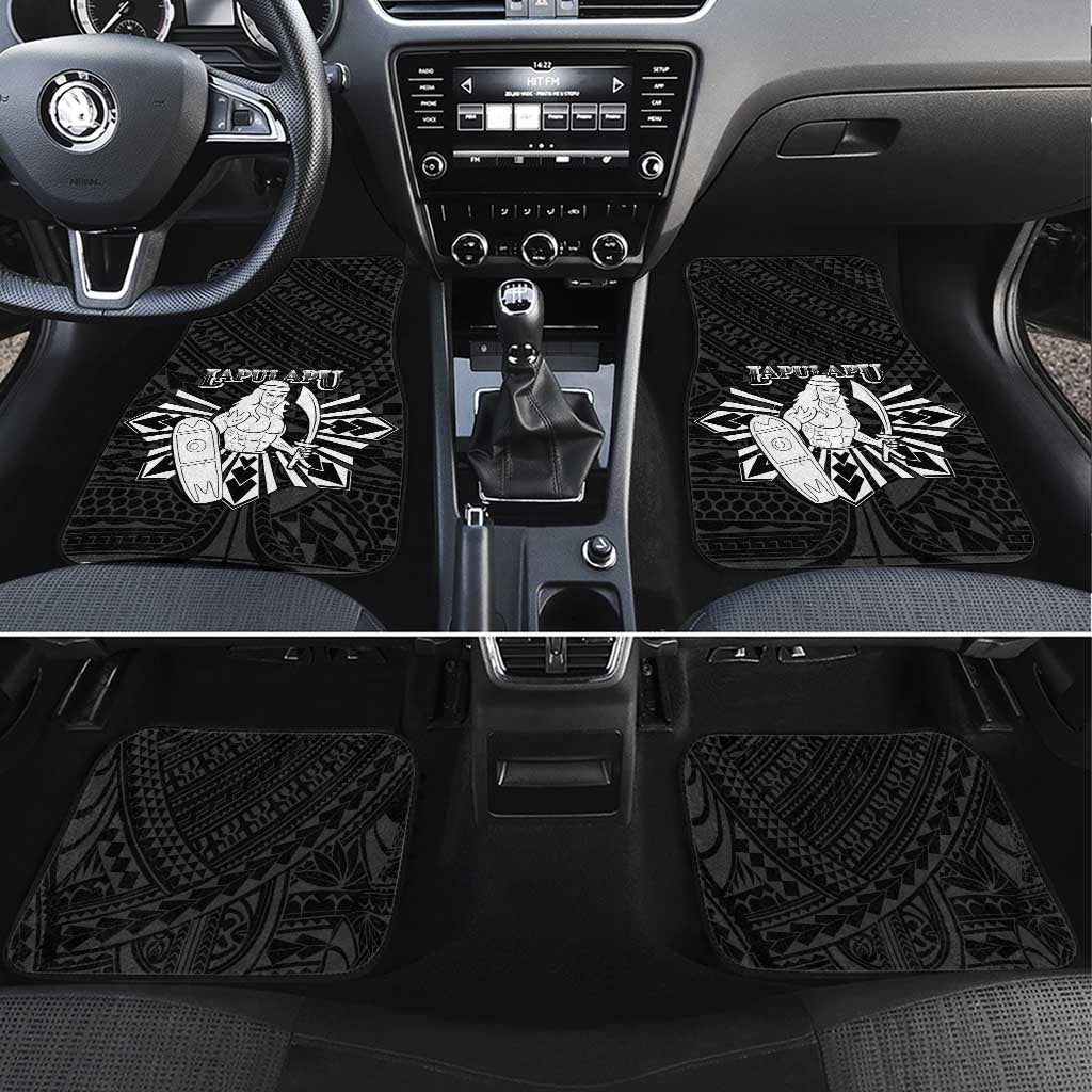 Philippines Tribal Car Mats King Lapu Lapu Black Version LT05 Set 4pcs Black - Polynesian Pride
