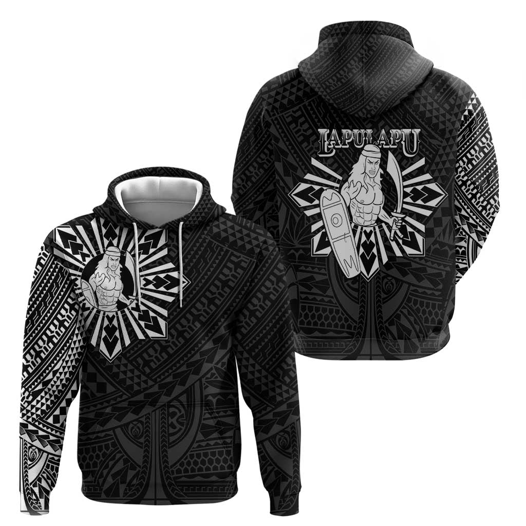 Philippines Tribal Hoodie King Lapu Lapu Black Version LT05 - Polynesian Pride