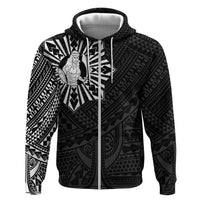 Philippines Tribal Hoodie King Lapu Lapu Black Version LT05 Zip Hoodie Black - Polynesian Pride