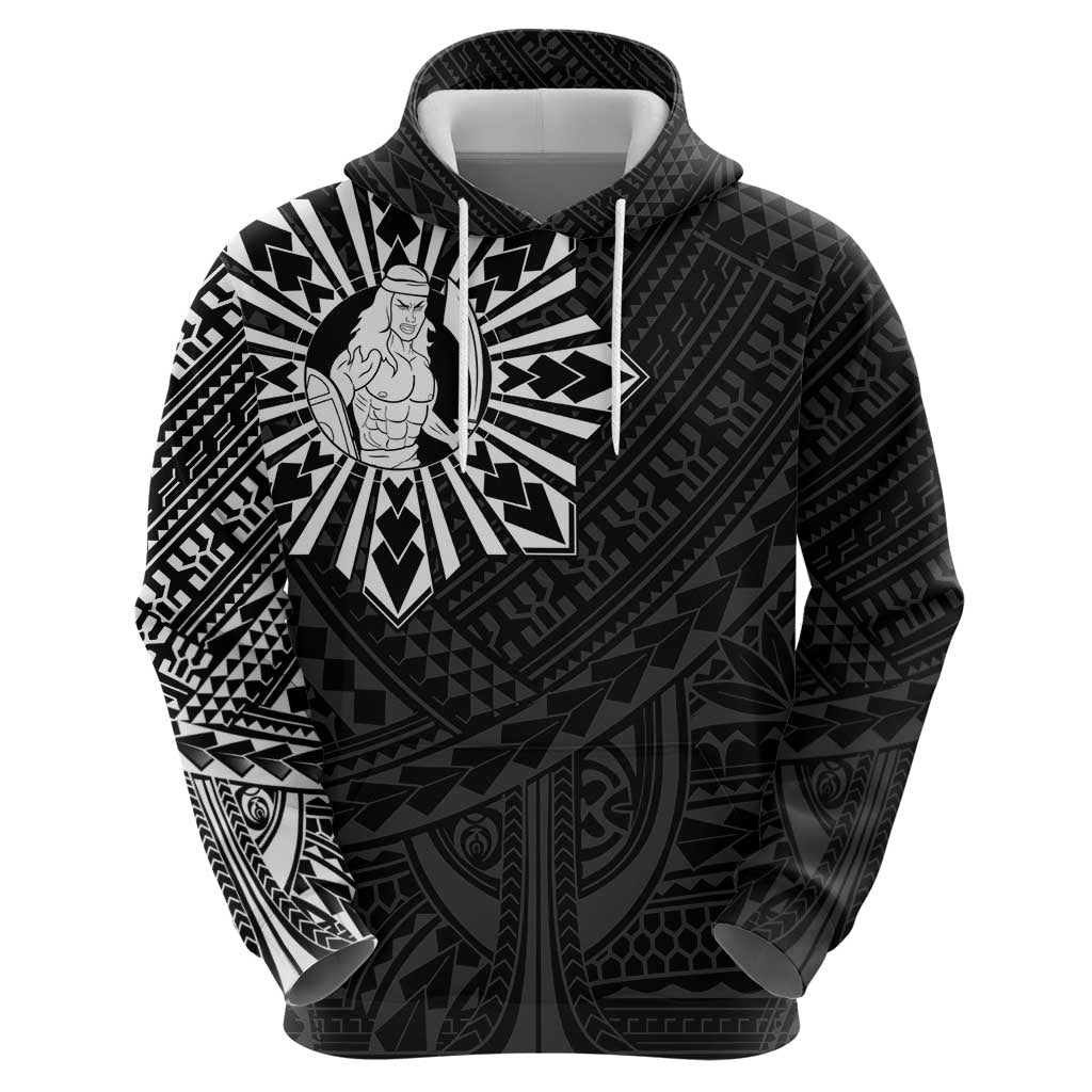 Philippines Tribal Hoodie King Lapu Lapu Black Version LT05 - Polynesian Pride