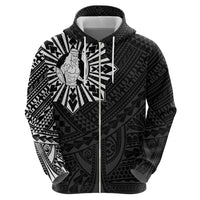 Philippines Tribal Hoodie King Lapu Lapu Black Version LT05 - Polynesian Pride