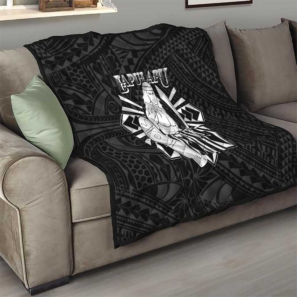 Philippines Tribal Quilt King Lapu Lapu Black Version LT05 - Polynesian Pride