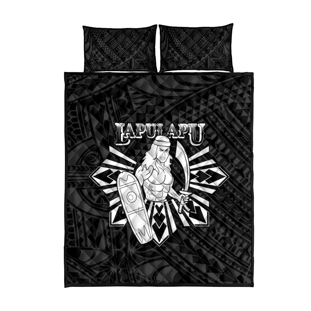Philippines Tribal Quilt Bed Set King Lapu Lapu Black Version LT05 - Polynesian Pride